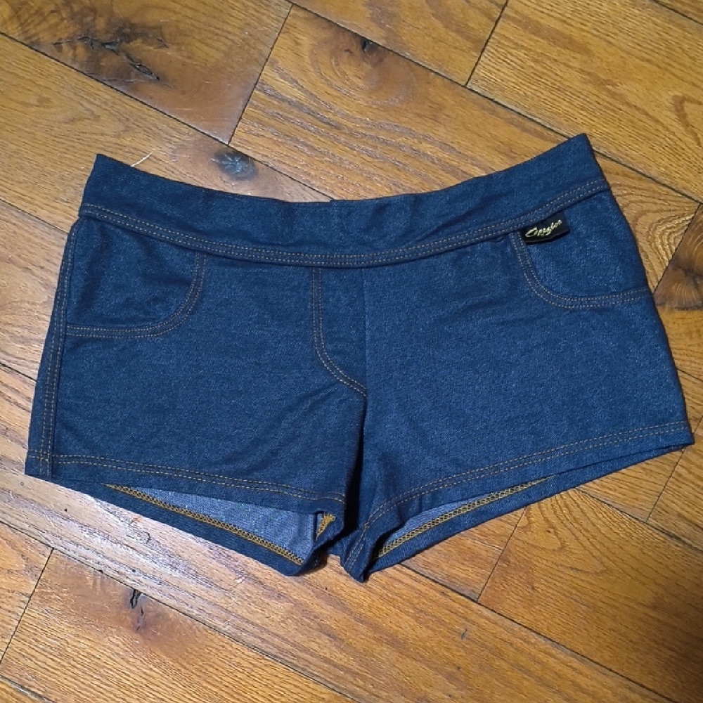 💃Gold Glitter "Denim" Capezio Booty Shorts